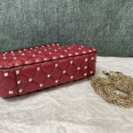 Valentino Small Sheepskin Classic Studded Handbag - Red - Image 4