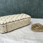 Valentino Small Papaya Gram Classic Studded Handbag - White - Image 4