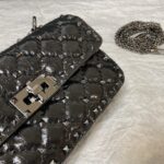 Valentino Small Papaya Gram Classic Studded Handbag - Black - Image 3