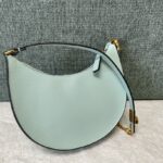 Valentino Mini Palm Print Calfskin Hobo Armpit Bag - Light Blue - Image 3