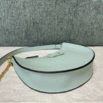 Valentino Mini Palm Print Calfskin Hobo Armpit Bag - Light Blue - Image 4