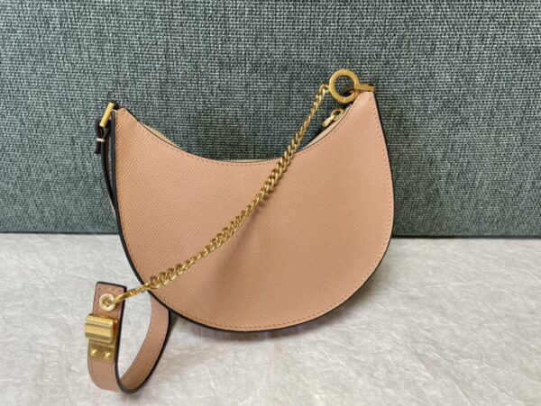 Valentino Mini Palm Print Calfskin Hobo Armpit Bag - Cream - Image 4