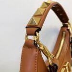 Valentino Studsign Calfskin Hobo Handbag - Brown - Image 3