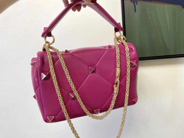 Valentino Enamel Small Stud Bag - Pink - Image 5