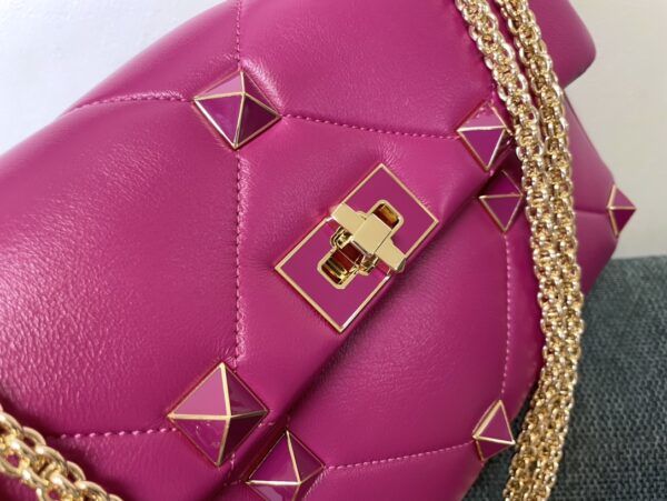 Valentino Enamel Small Stud Bag - Pink - Image 3