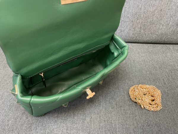 Valentino Enamel Large Stud Bag - Green - Image 4