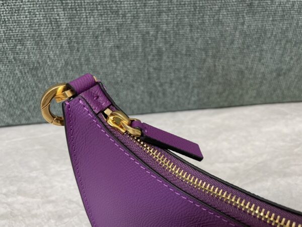 Valentino Mini Palm Print Calfskin Hobo Armpit Bag - Purple - Image 2
