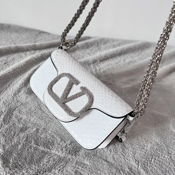 Valentino Mini Locò Crystal Decorated Handbag - White - Image 5