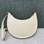 Valentino Mini Palm Print Calfskin Hobo Armpit Bag - White - Image 5