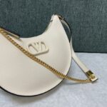 Valentino Mini Palm Print Calfskin Hobo Armpit Bag - White - Image 2