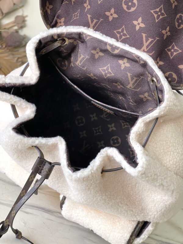 Louis Vuitton Backpack Shearling Handbag - White - Image 4