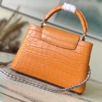 Louis Vuitton Orange Small Crocodile Handbag - Image 5