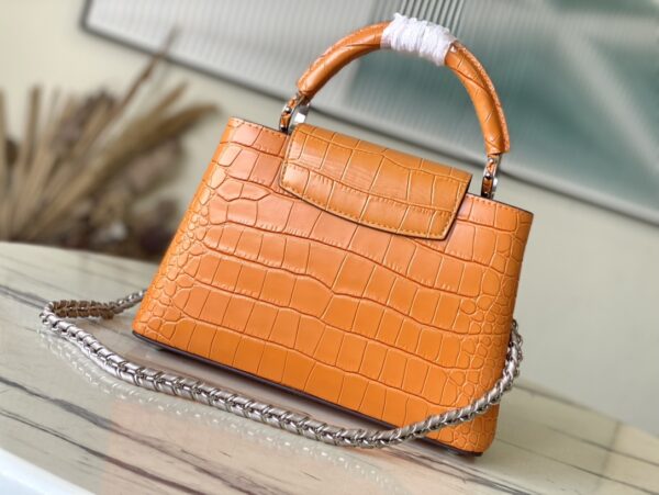 Louis Vuitton Orange Small Crocodile Handbag - Image 5