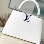 Louis Vuitton White Colorful Gold Buckle Medium Capucines BB Handbag - White