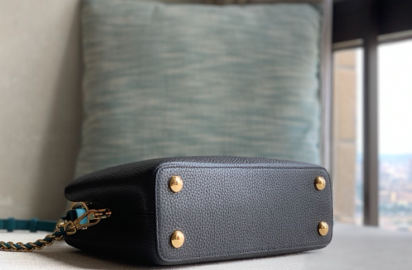 Louis Vuitton Taurillon Leather Capucines BB Medium Bag -  Black/Blue - Image 2