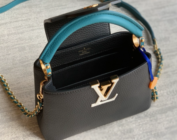 Louis Vuitton Taurillon Leather Capucines BB Mini Bag -  Black/Blue - Image 2