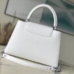 Louis Vuitton White Colorful Gold Buckle Medium Capucines BB Handbag - White - Image 4