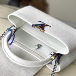 Louis Vuitton White Colorful Gold Buckle Medium Capucines BB Handbag - White - Image 2